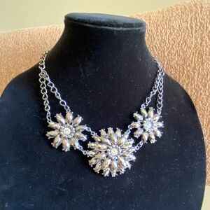 Grey rhinestone choker necklace